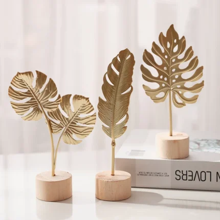 Nordic Style Iron Art Ginkgo Leaf Decoration Metal Crafts Creative Home Living Room Entrance And Wine Cabinet Light Luxury