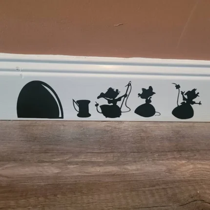 Princess Cinderella Sewing Mice Wall Decal Sewing Room Decorative Mural Art