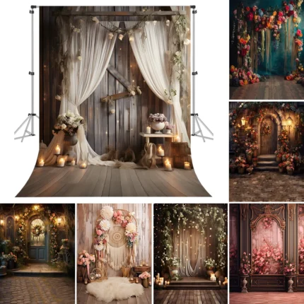 Photography Background Boho Floral Arches Pampas Balloon Adult Birthday Wedding Maternity Portrait Decor Backdrop Photo Studio